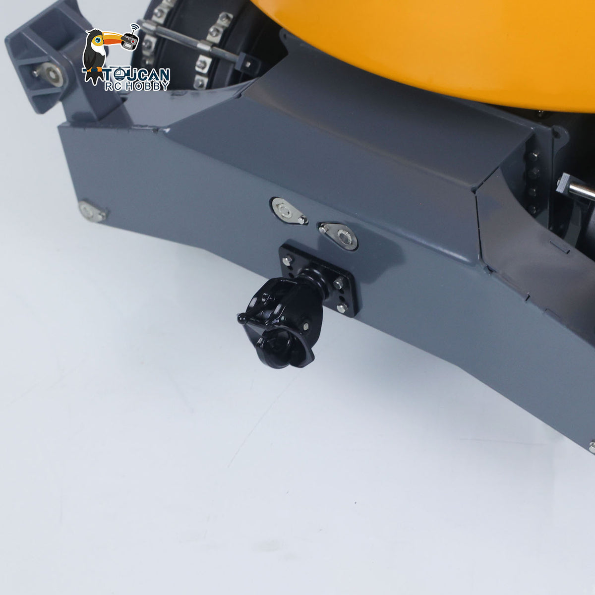 CUT 1/14 RC 914 Standard Wheeled Excavator Close‑Up, Dozer Blade Assembly And Chassis Electric Contact Mechanical Detail