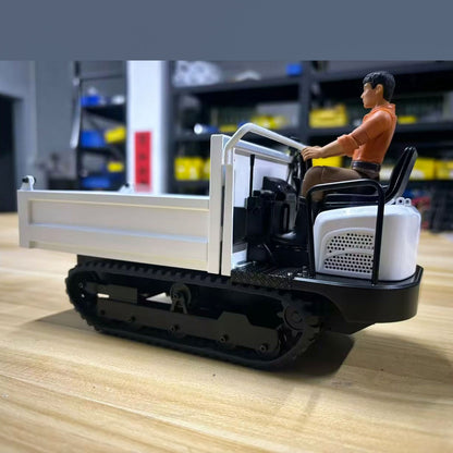 Metal 1/14 Remote Control Hydraulic Crawler Dump Truck RC Tipper Model Engineering Vehicle Light Sound Effect Flysky Radio Construction Machine