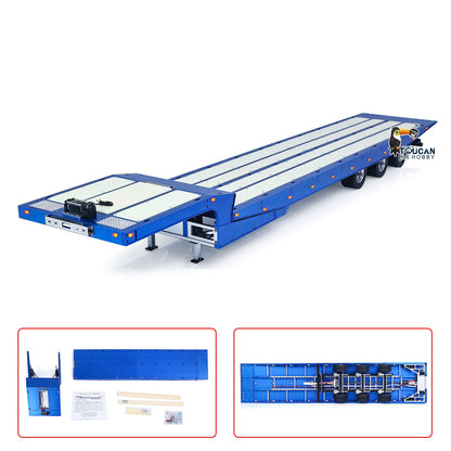 DG 994 1/14 metal RC gooseneck trailer blue front left view