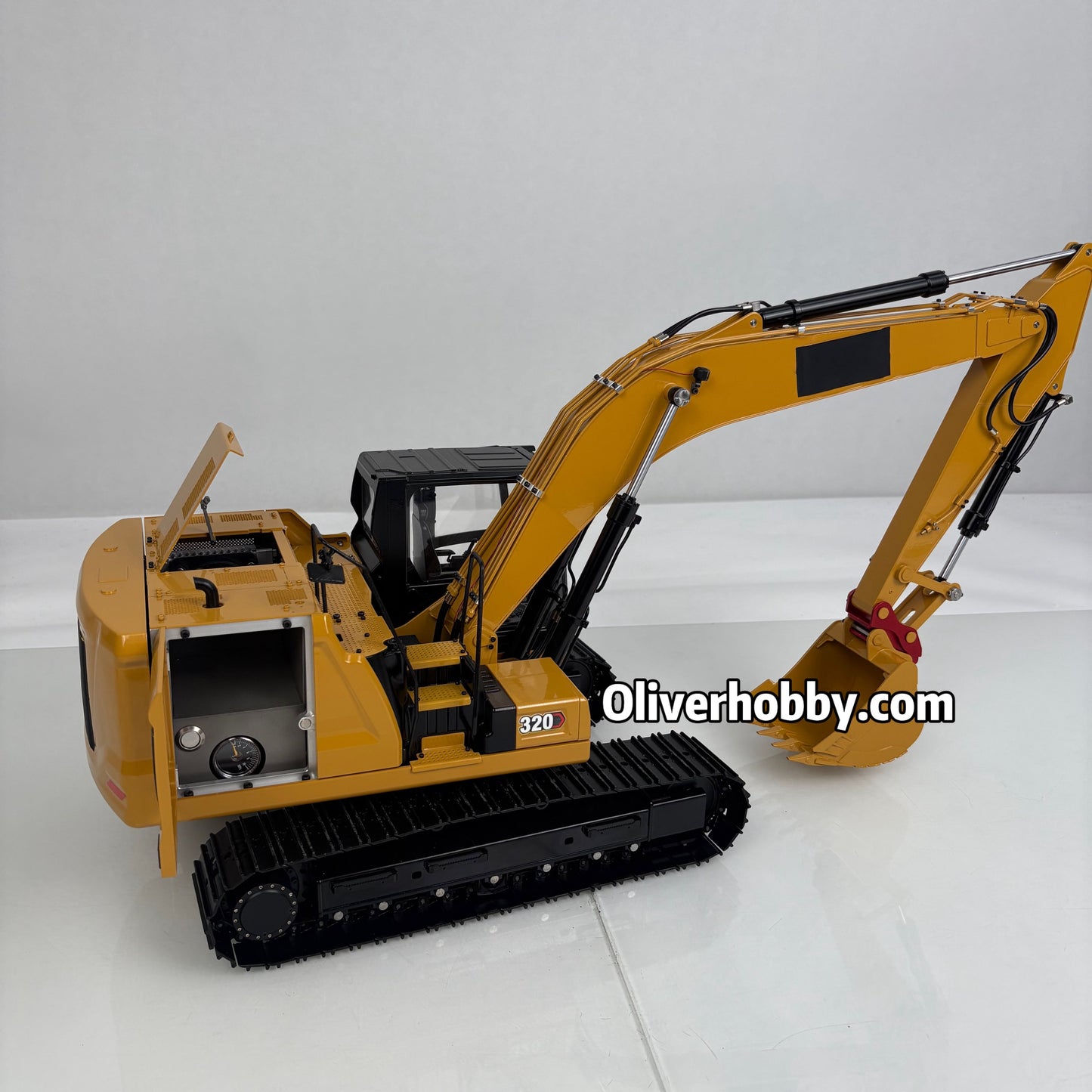 TOUCAN Metal 1/14 Remote Control Hydraulic Excavator 320 8Ways Valve RC Digger Engineering Vehicle ST8 Radio Lights Battery RTR Model