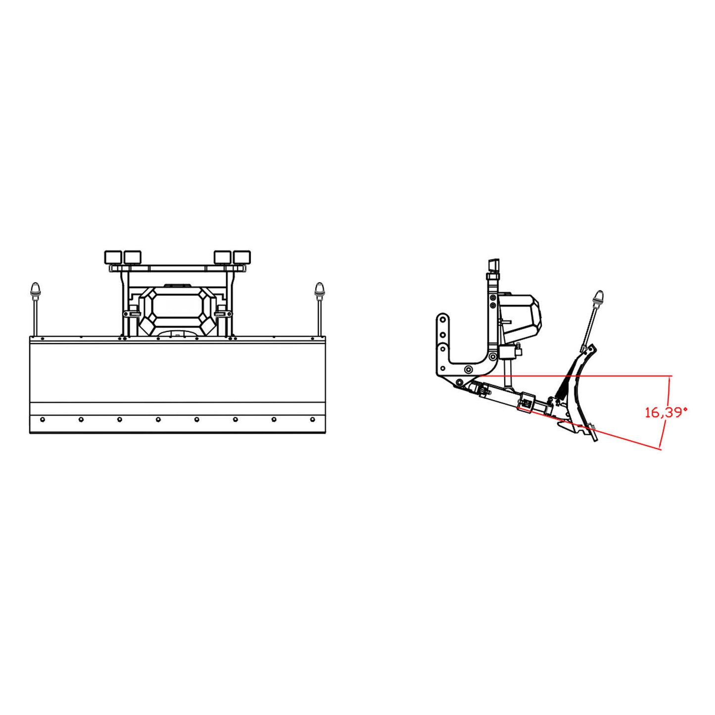 Hydraulisches Schneeschild aus Metall für 1/14 RC-LKW-Kipper