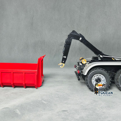 TOUCAN Off Road Version 1/14 Hydraulic Remote Control Roll On Off Dumper 3 Valves 8*8 RC Full Tipper 3Speed Gearbox Light Sound System