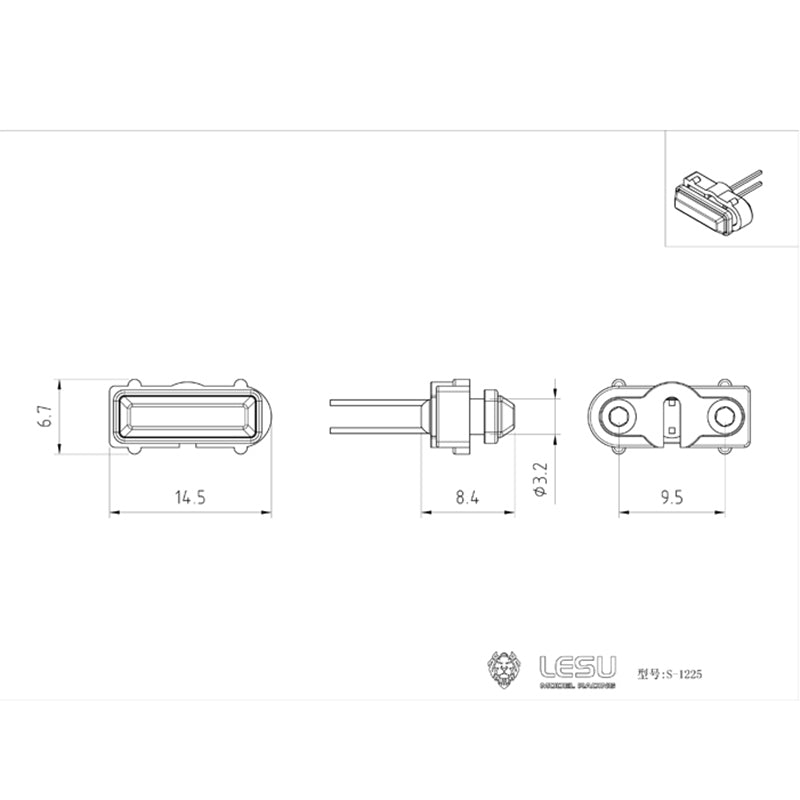 LESU Side Skirts Light LED for TAMIYA 1/14 DIY Tractor Trailer