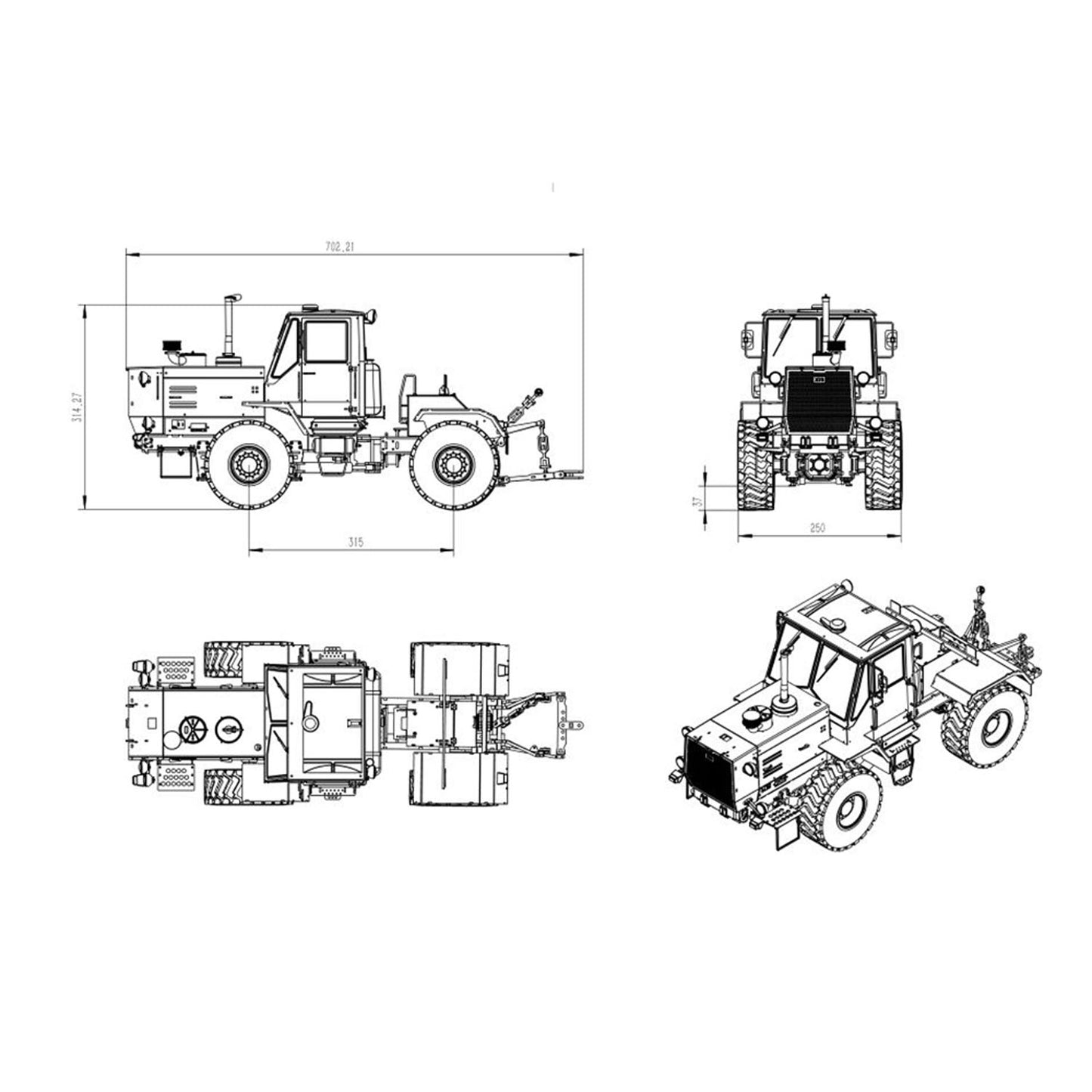 1/12 T150K RC Hydraulic Agricultural Tractor Standard Version