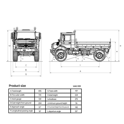 LESU U4023 4X4 1/14 RC Off Road Vehicle Metal ATV Light Truck MT44023 Model Light Sound Wheel Reduction Axle Lock Radio Battery