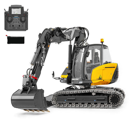 15MC LESU Metal 1/14 Hydraulic RC Excavator MC15 4 Arms Remote Control Digger Model 9 Ways Valve Dual Pumps Light Sound Radio Battery