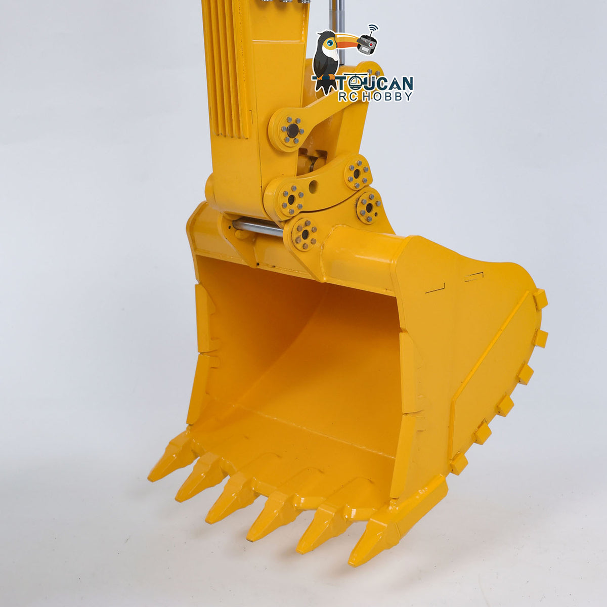 GZJC 395 1/12 Hydraulic Excavator Bucket Close-Up, Reinforced Bucket Teeth, Manual Quick Release Bucket Interface