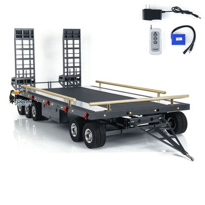 HHG-1 1/10 metal 5 axle RC articulated truck full trailer overview front view black