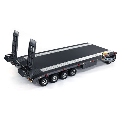 HHG-1 1/8 metal 6 axle RC articulated truck full trailer front view black