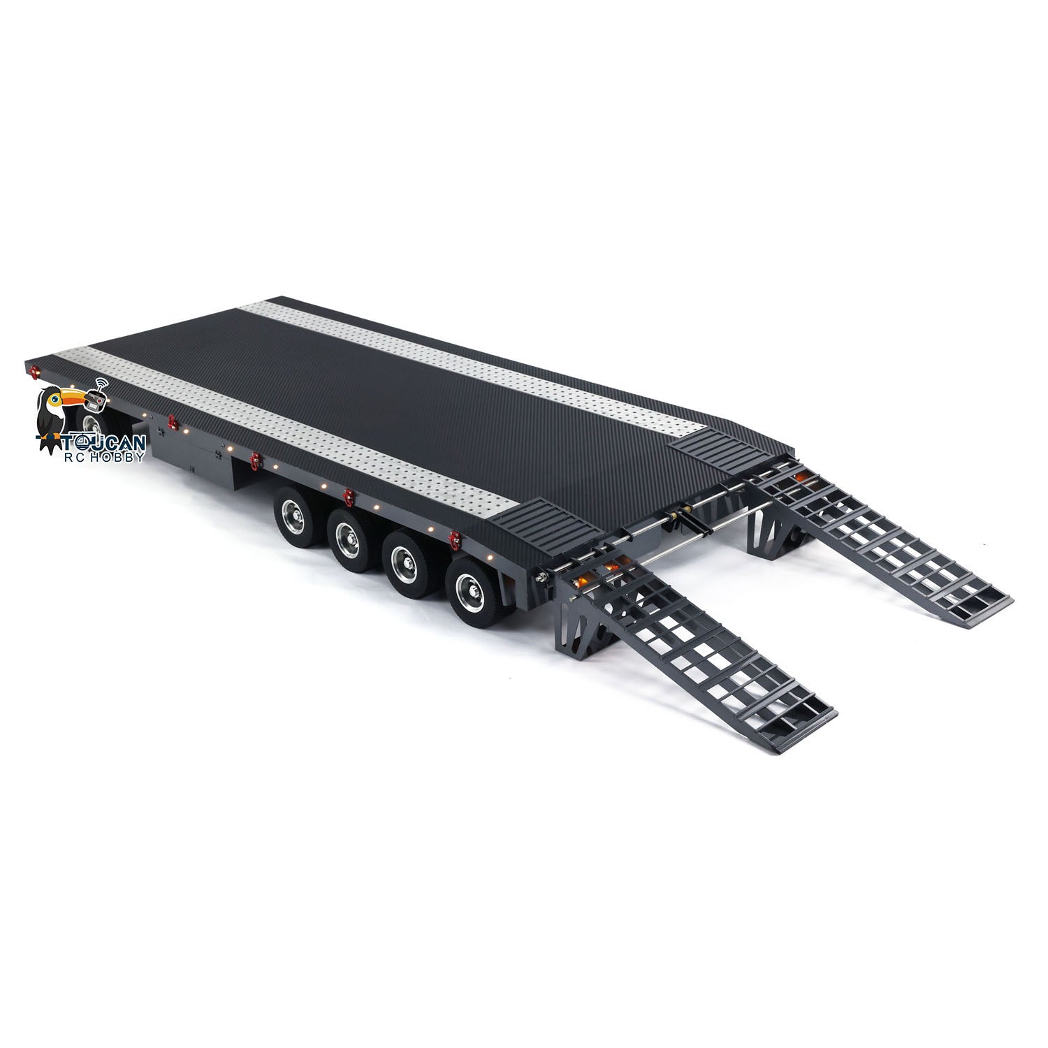 HHG-1 1/8 RC trailer metal 6 axle full articulated truck side view black