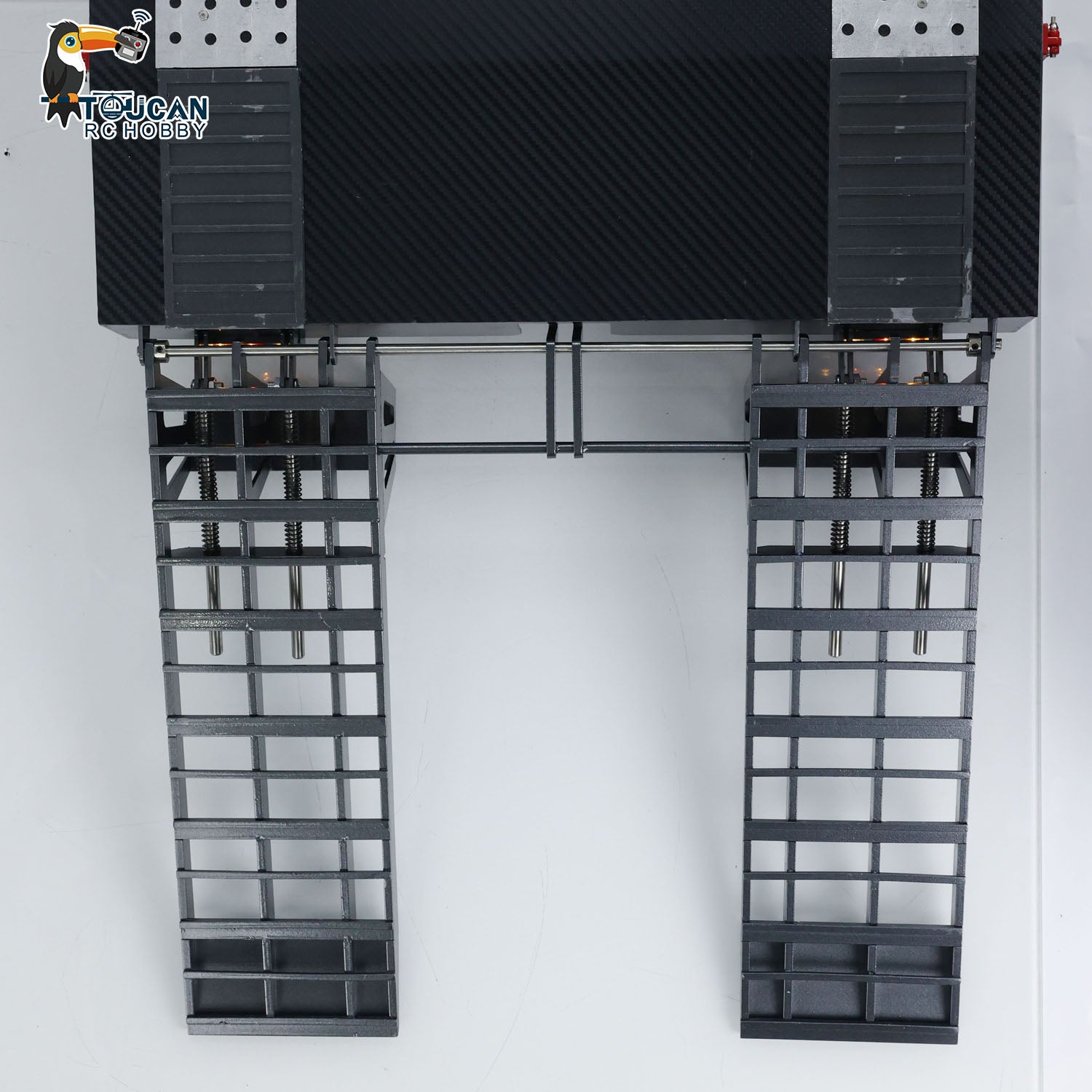 HHG 1/10 RC trailer rear structure detail 2 metal 5 axle full trailer coupling system