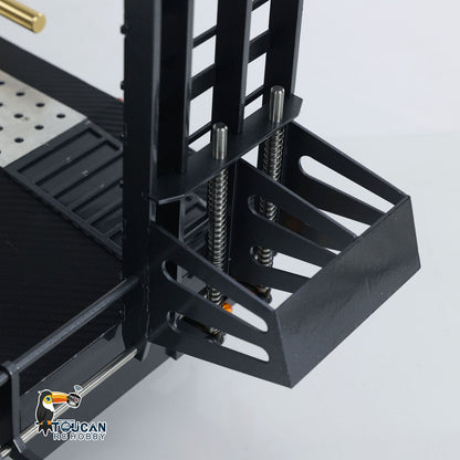 HHG 1 /10 RC articulated truck rear hitch detail metal 5 axle trailer connection system