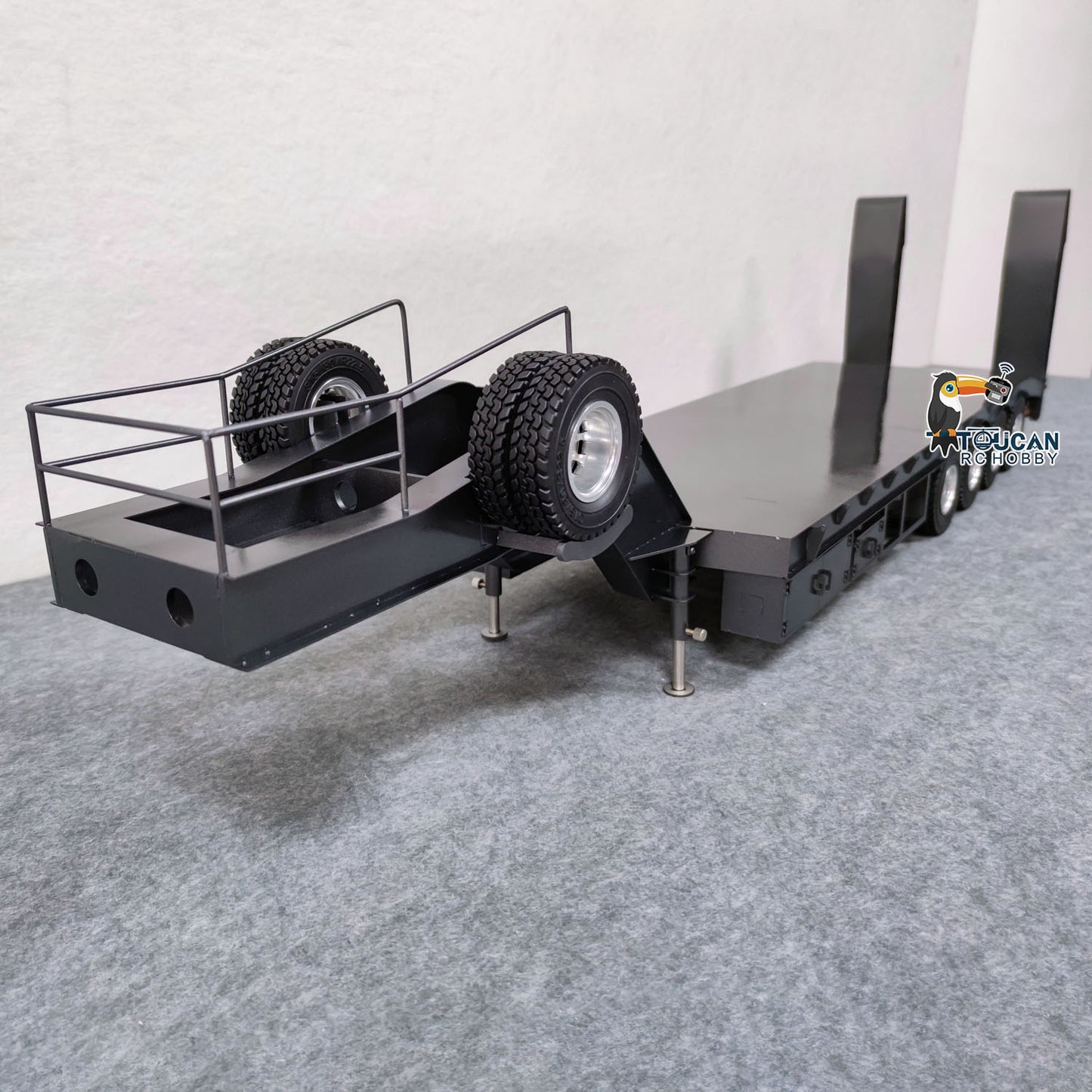 hhg 1/14 RC trailer JDM 189 metal 4 axle semi trailer rear overview view
