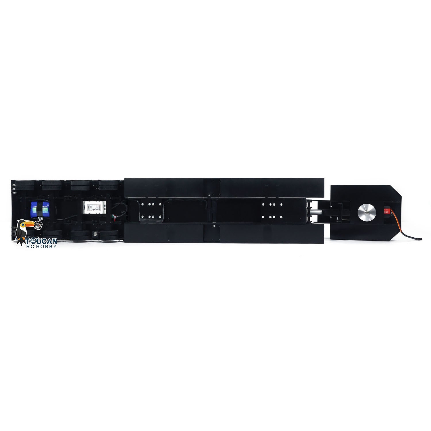 HHG-1 RC lowbed trailer metal chassis 4 axle underbody structure detail