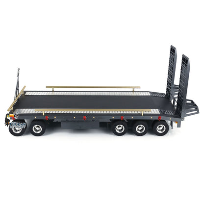 HHG-1 RC articulated truck 1/10 metal 5 axle trailer 3/4 perspective view black