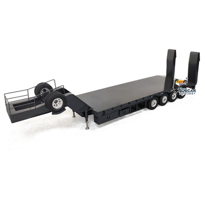 hhg JDM 189 1/14 metal 4 axle semi trailer RC articulated truck front view black