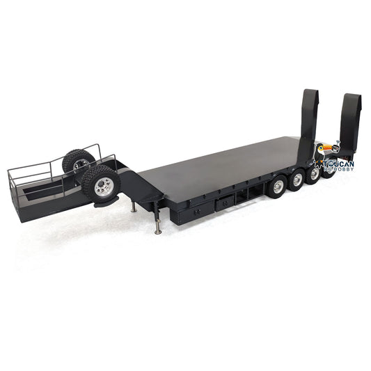 hhg JDM 189 1/14 metal 4 axle semi trailer RC articulated truck front view black
