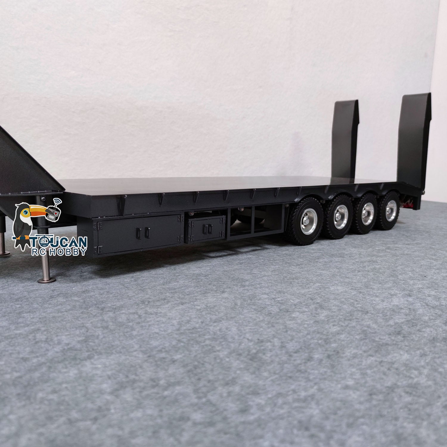 hhg JDM 189 RC semi trailer metal 4 axle 1/14 side view articulated truck trailer