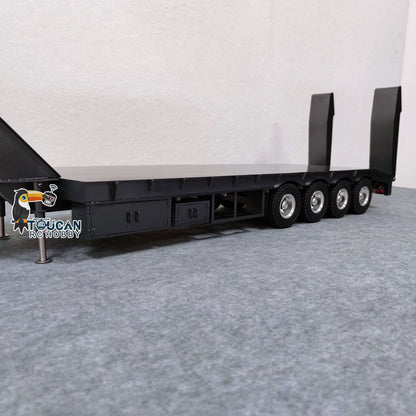 hhg JDM 189 RC semi trailer metal 4 axle 1/14 side view articulated truck trailer