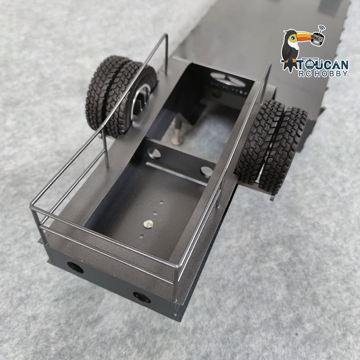 Metal 4-Axle Trailer for 1/14 JDM 189 RC Tractor Truck Tailboard