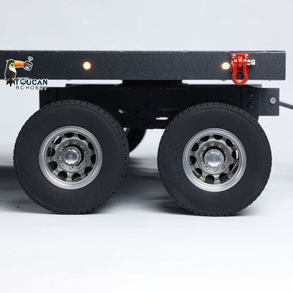 HHG RC trailer 6 axle tire detail heavy duty metal wheels close view