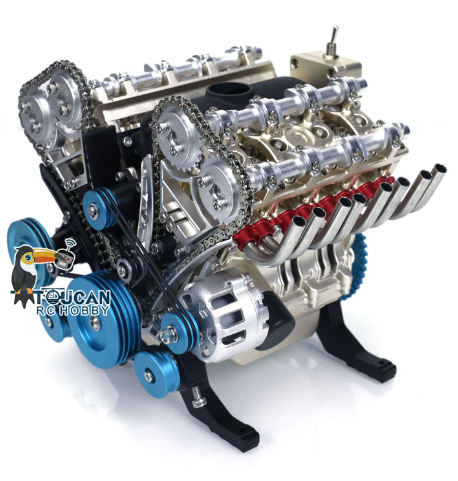 Second-hand 99%New TECHING 500+Pcs V8 Engine Building Kit 8 Cylinder