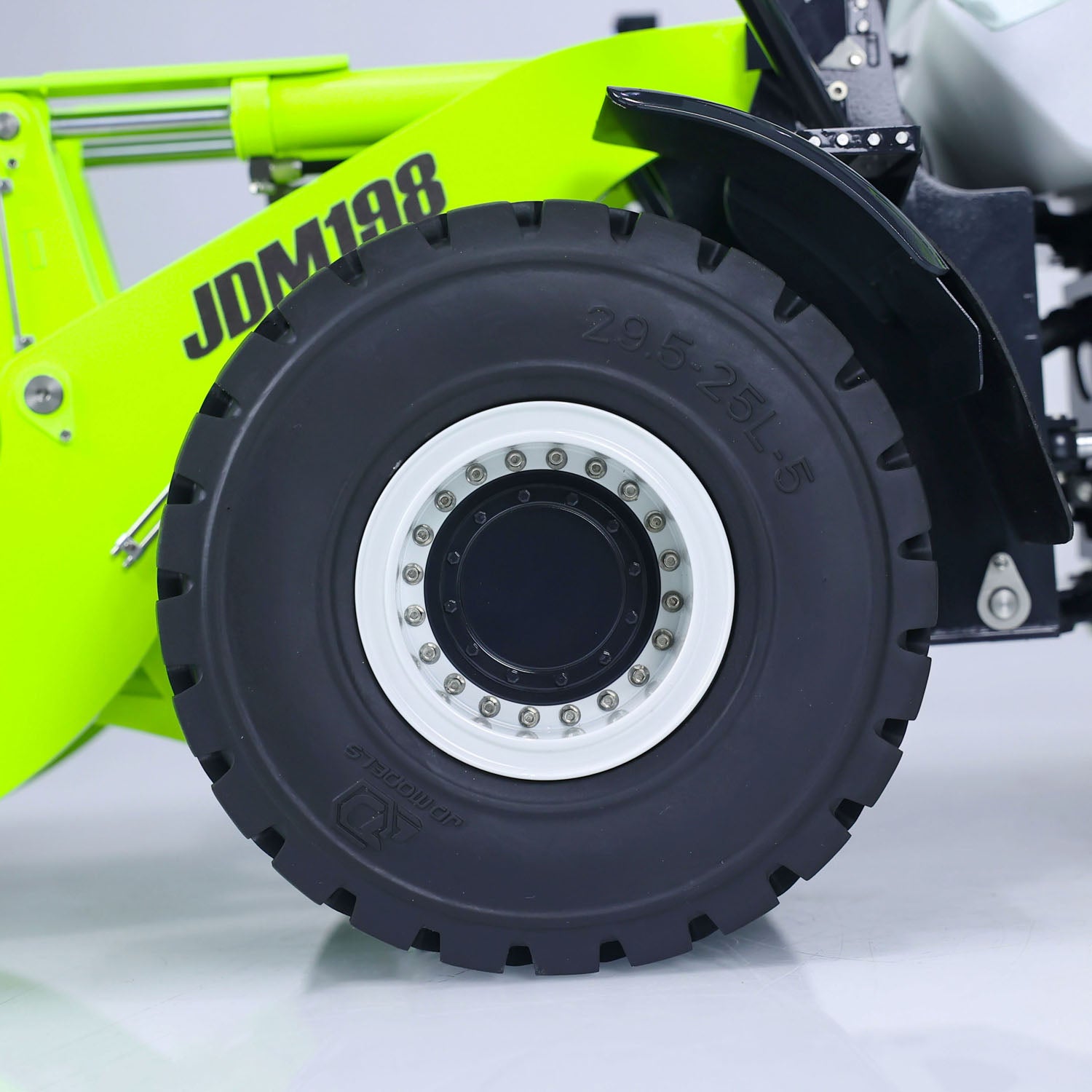 137MM special tire wheel detail JDM-198 ZW370 RC loader metal axle planetary gearbox heavy duty construction truck tire