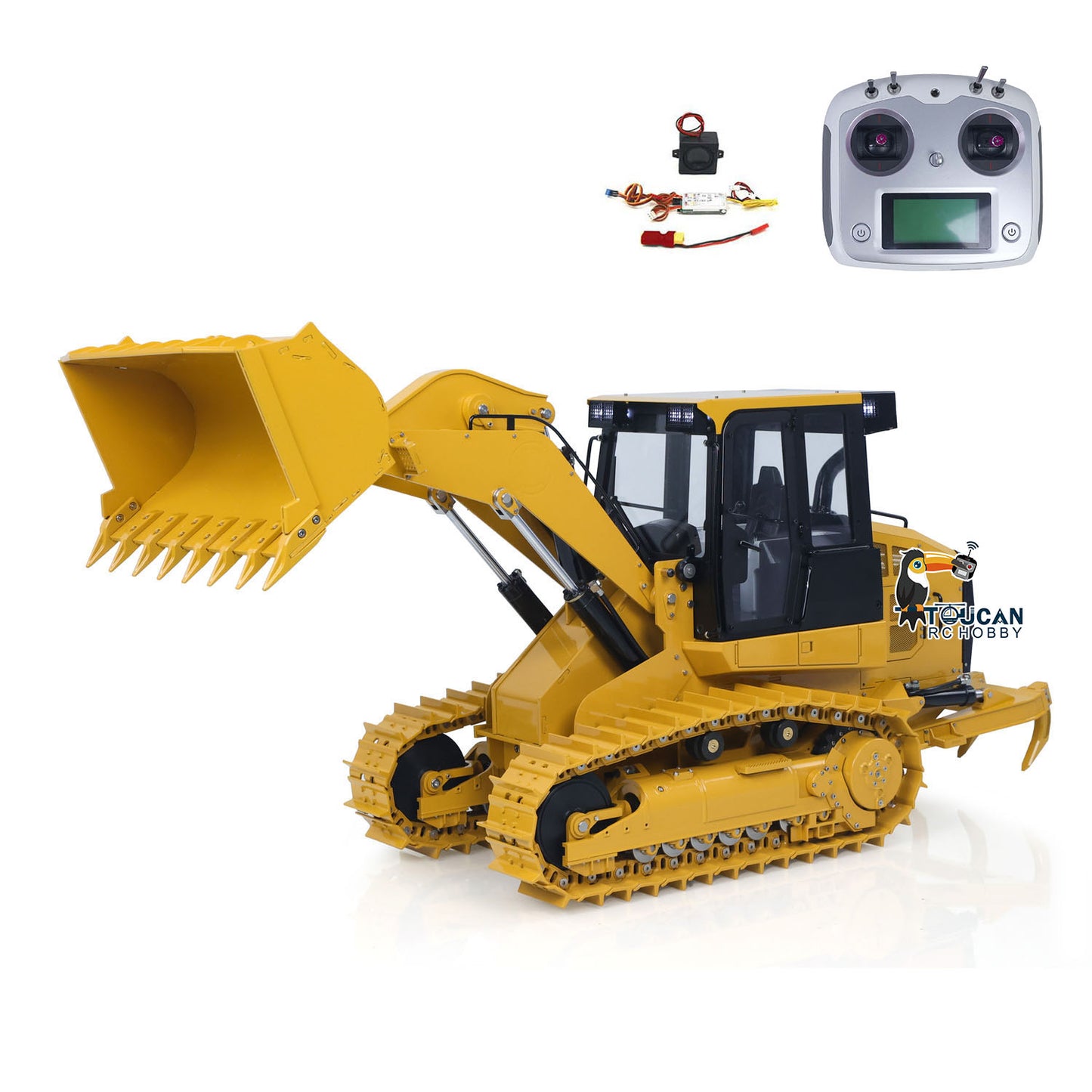 JDM JDM-188 1/14 metal hydraulic RC track loader with raised bucket