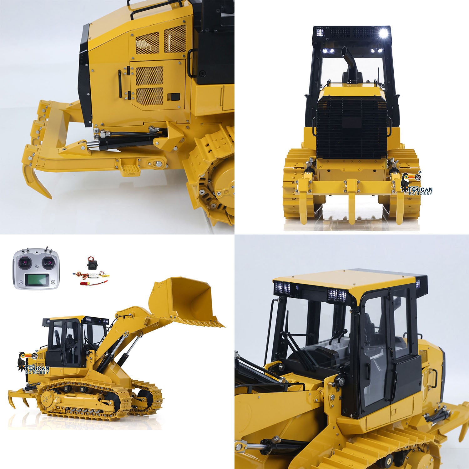 JDM JDM-188 1/14 metal hydraulic RC track loader mechanical detail collage