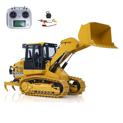 JDM JDM-188 1/14 metal hydraulic RC track loader front right view with I6S radio and sound system