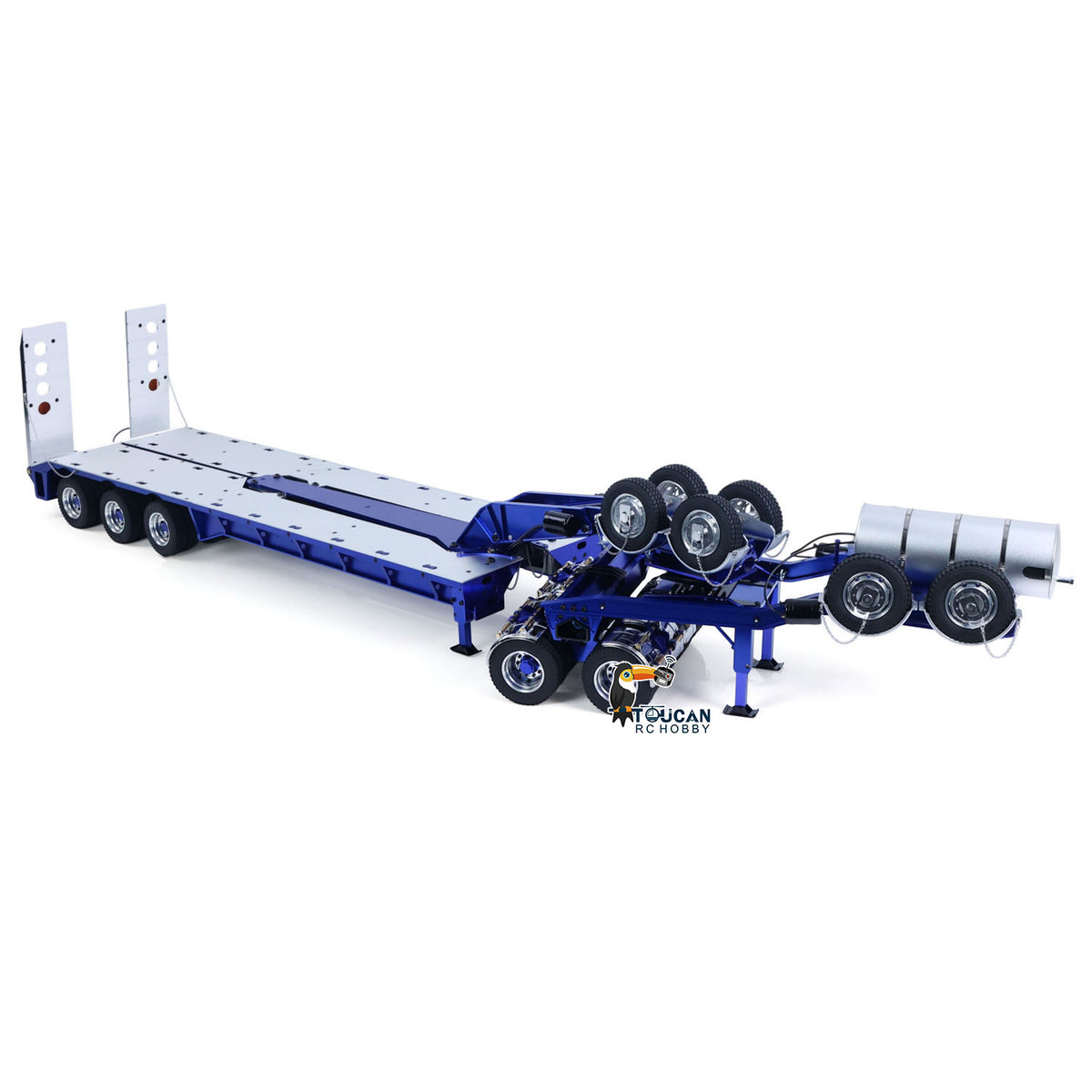 JDM JDM-2 1/14 Heavy Duty Lowbed Trailer Alternate Side View, 3-Axle Chassis, Realistic Air Tank & Fender Detail