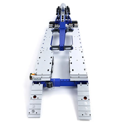 JDM JDM-2 1/14 Heavy Duty Lowbed Trailer Straight Rear View, Manually Adjustable Width Deck, Manual Support Legs For Parking & Display