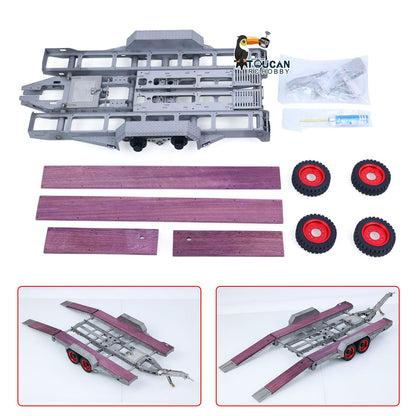 JDM JDM-228 1/14 metal gooseneck RC trailer kit front left view