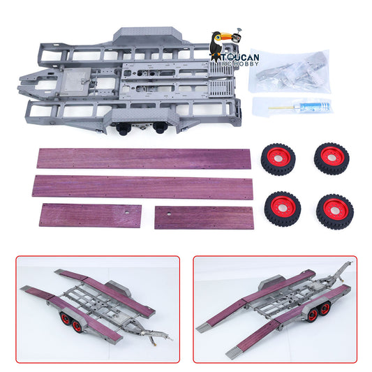 JDM JDM-228 1/14 metal gooseneck RC trailer kit front left view