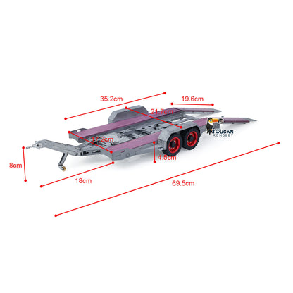 JDM JDM-228 1/14 metal gooseneck RC trailer kit front right view