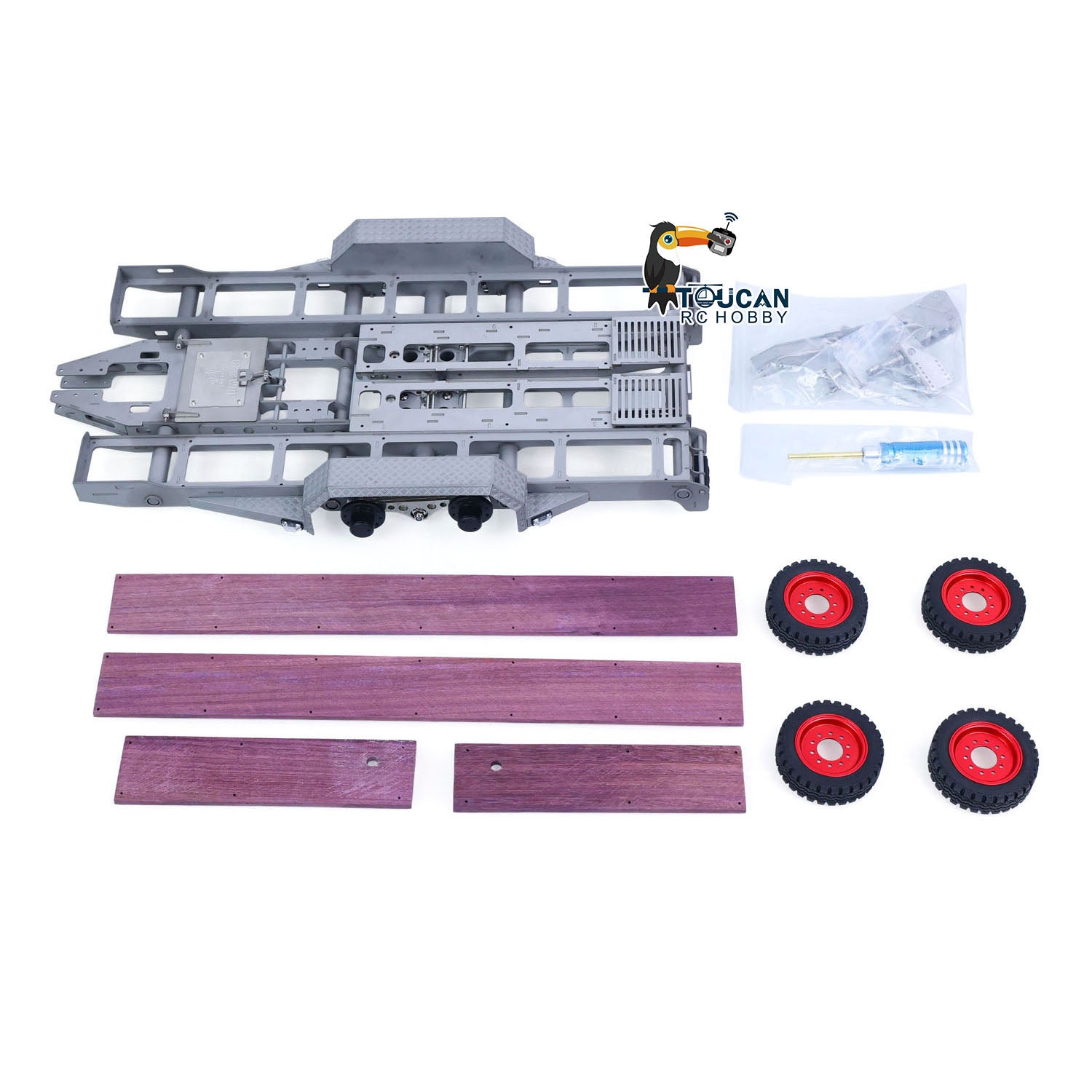 JDM JDM-228 1/14 metal gooseneck RC trailer kit overall view