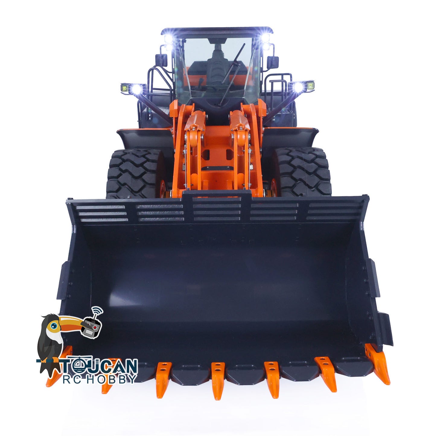 JDM JDM-98 1/14 metal hydraulic RC wheel loader front detail
