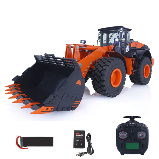 JDM JDM-98 1/14 metal hydraulic RC wheel loader front left view