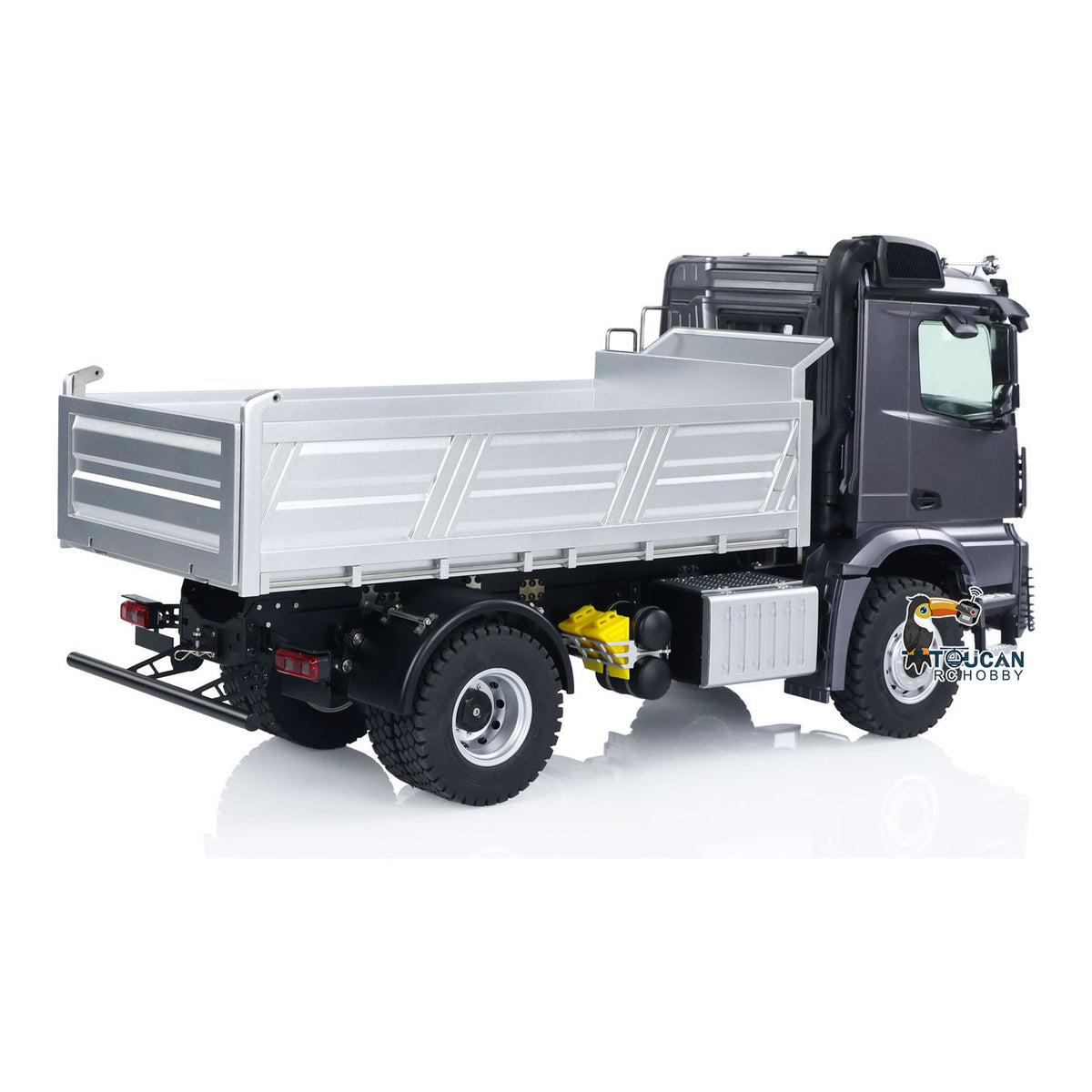 KABO‑5701 1/14 RC 4x4 Dump Truck Black Cab Static Side View,Detailed Scale Body RC Engineering Vehicle