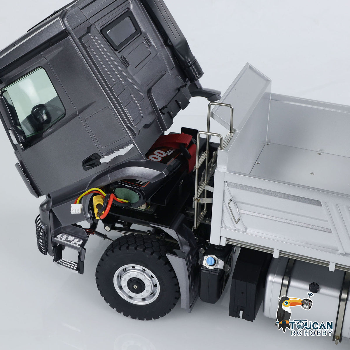 KABO‑5701 1/14 RC 4x4 Dump Truck Tilt Cab Internal Component View,Pre-installed Electronic Parts RTR Model