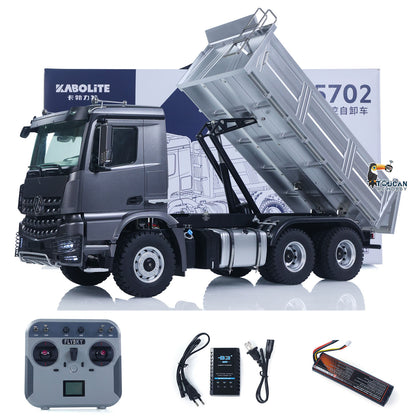 KABO‑5702 1/14 RC 6x6 Dump Truck Gray Version With Lifted Bed,Original Box & Full Accessory Set,47 Degree Max Dumping Angle