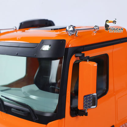 KABO‑5702 1/14 RC 6x6 Dump Truck Orange Cab Top & Windshield Close-Up,Simulated Cab Exterior Details