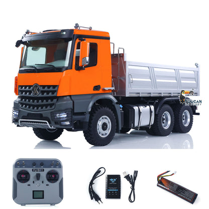 KABO‑5702 1/14 Plastic Screw-Driven RC 6x6 Dump Truck Orange,2-Speed Gearbox,L12 Transmitter,7.4V‑5000mAh Battery & Charger Complete RTR