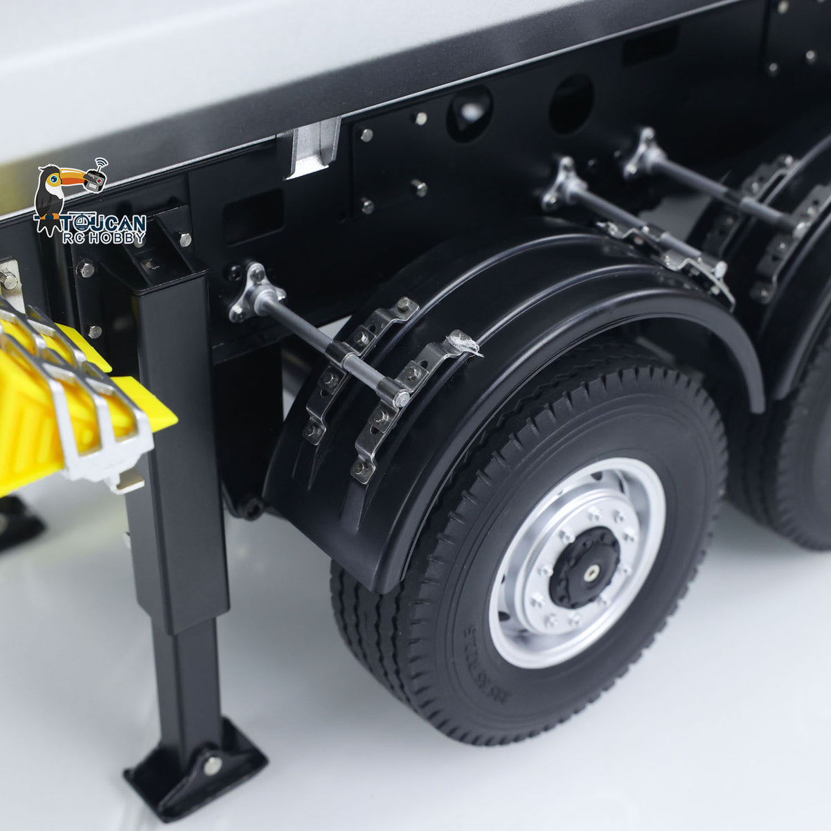 KABO-5801 1/14 RC Dump Trailer Axle Wheel Tire Close-Up,Heavy-Duty Simulation Rubber Tire And Alloy Hub