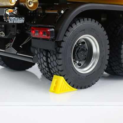 KABO-K3366 1/14 RC 8x8 Dump Truck Rear Wheel Fender & Wheel Chock Close-Up,Off-Road Rubber Tire And Metal Fender Details