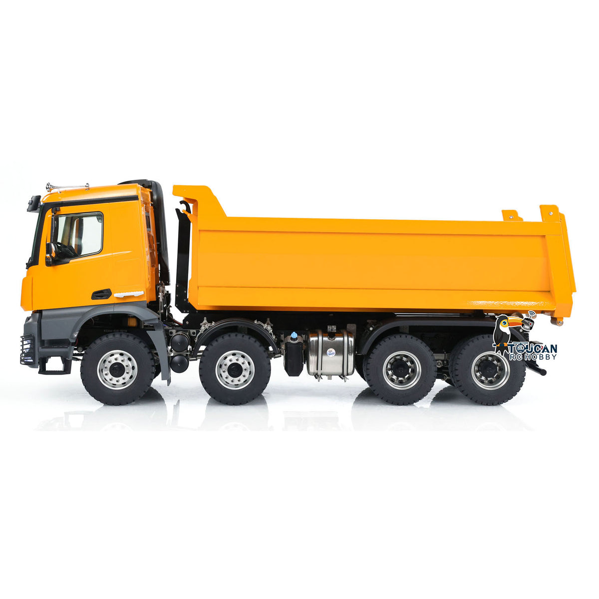 KABO-K3366 1/14 RC 8x8 Dump Truck Full Side Static View,8x8 All-Wheel-Drive Reinforced Metal Chassis Hobby Vehicle