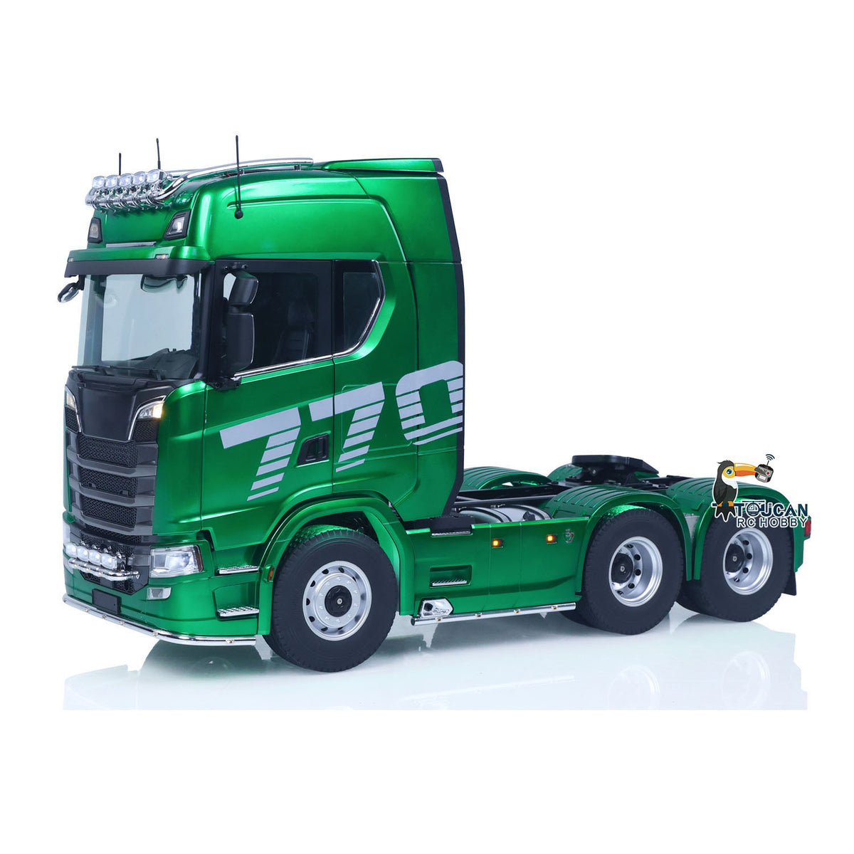 KABO-K770S-100 1/14 RC 6x6 Tractor Truck Front Oblique View,Semi-Metal RTR Hobby Model,Realistic Smoke-Light-Sound Simulation Effect