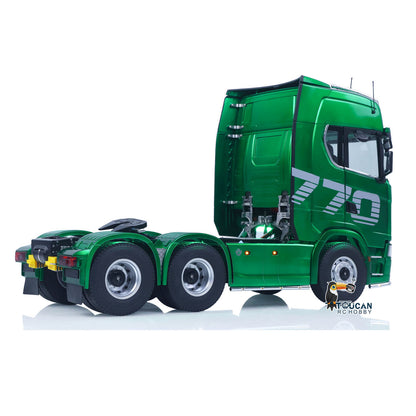 KABO-K770S-100 1/14 RC 6x6 Tractor Truck Rear Oblique Side View,6x6 All-Wheel-Drive Chassis For Heavy-Load Trailer Towing