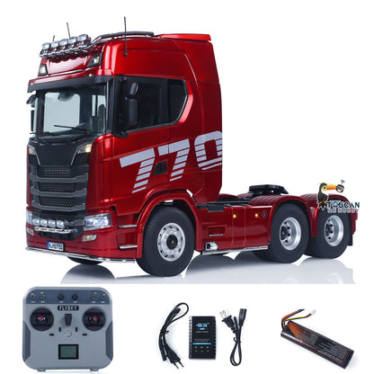 KABO-K770S-100 1/14 RC 6x6 Tractor Truck Red Version Complete Kit With L12 Transmitter Battery Charger