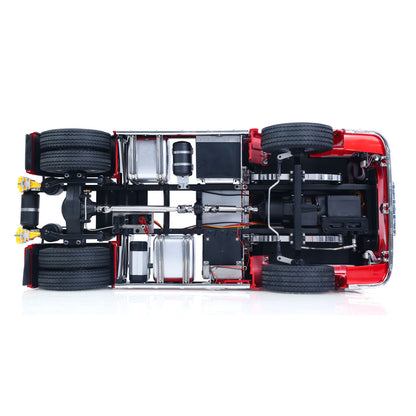 KABO K770S-100 1/14 RC 4X2 Tractor Truck Top-Down Chassis View, Full 4X2 Drivetrain, 2-Speed Gearbox & Rear Differential Lock Layout